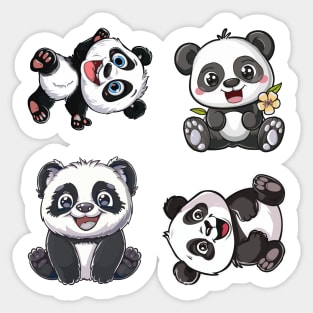 Playful Panda Pals Sticker Pack 3 - 3 Sticker